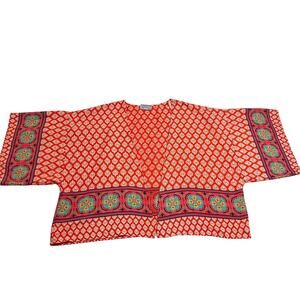 Romeo & Juliet Couture Baroque Floral Print Open Front Kimono Size M Oversized